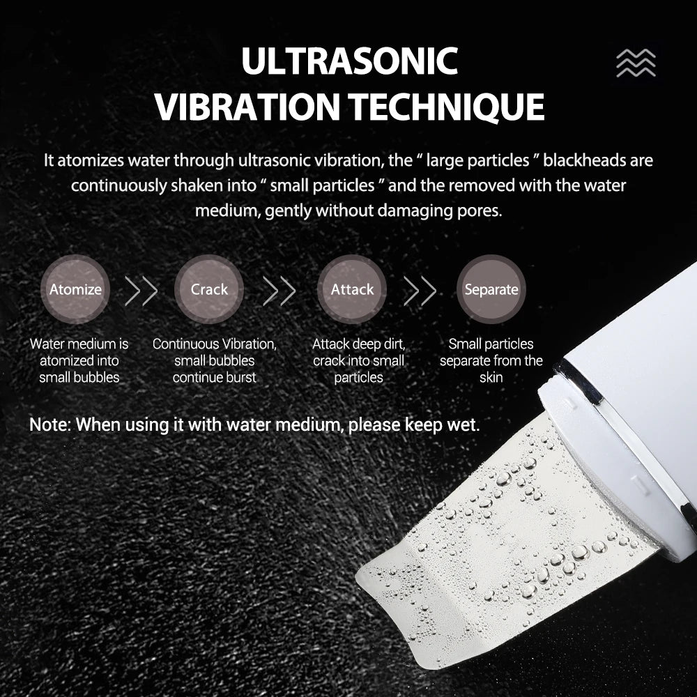Ultrasonic Skin Scrubber Facial Pore Cleaner and Lifting Machine