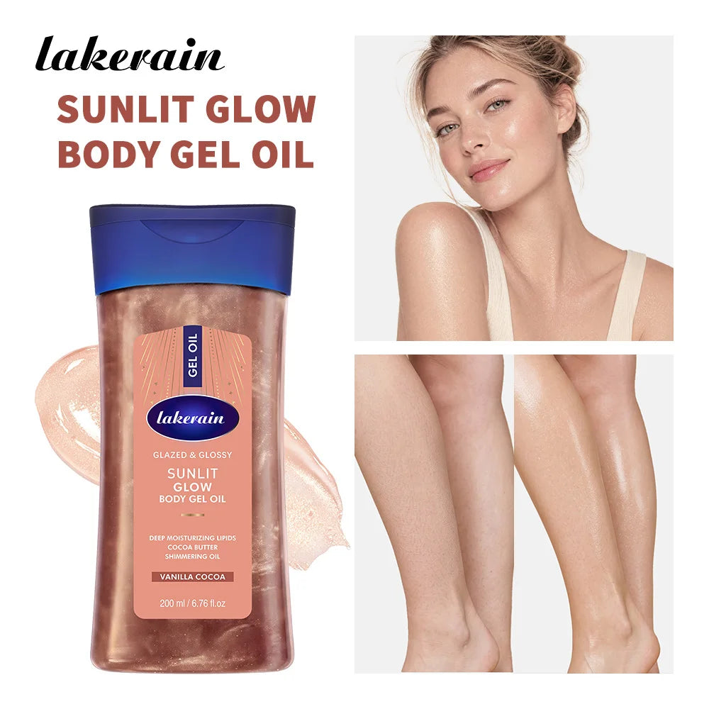 Lakerain Radiant Body Gel Oil Moisturizing Shimmer Hydrating Skincare - 2