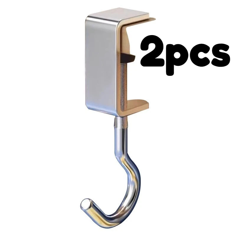 5 Pack Adjustable Desk Hooks Heavy Duty Metal Table Edge Hanger Holder