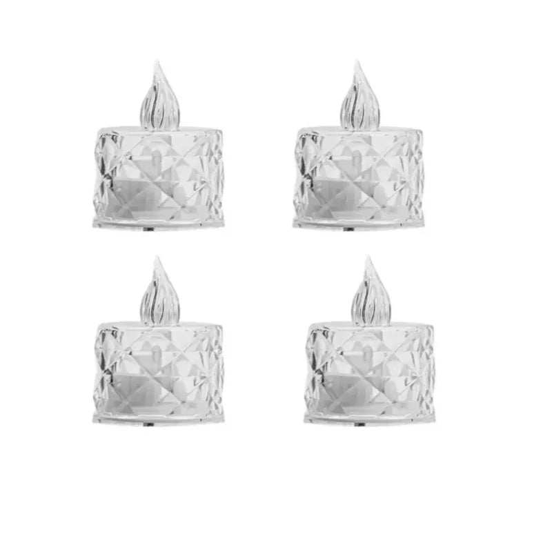 Flameless LED Crystal Tea Light Candles Flickering Electric Night Lamps - 9