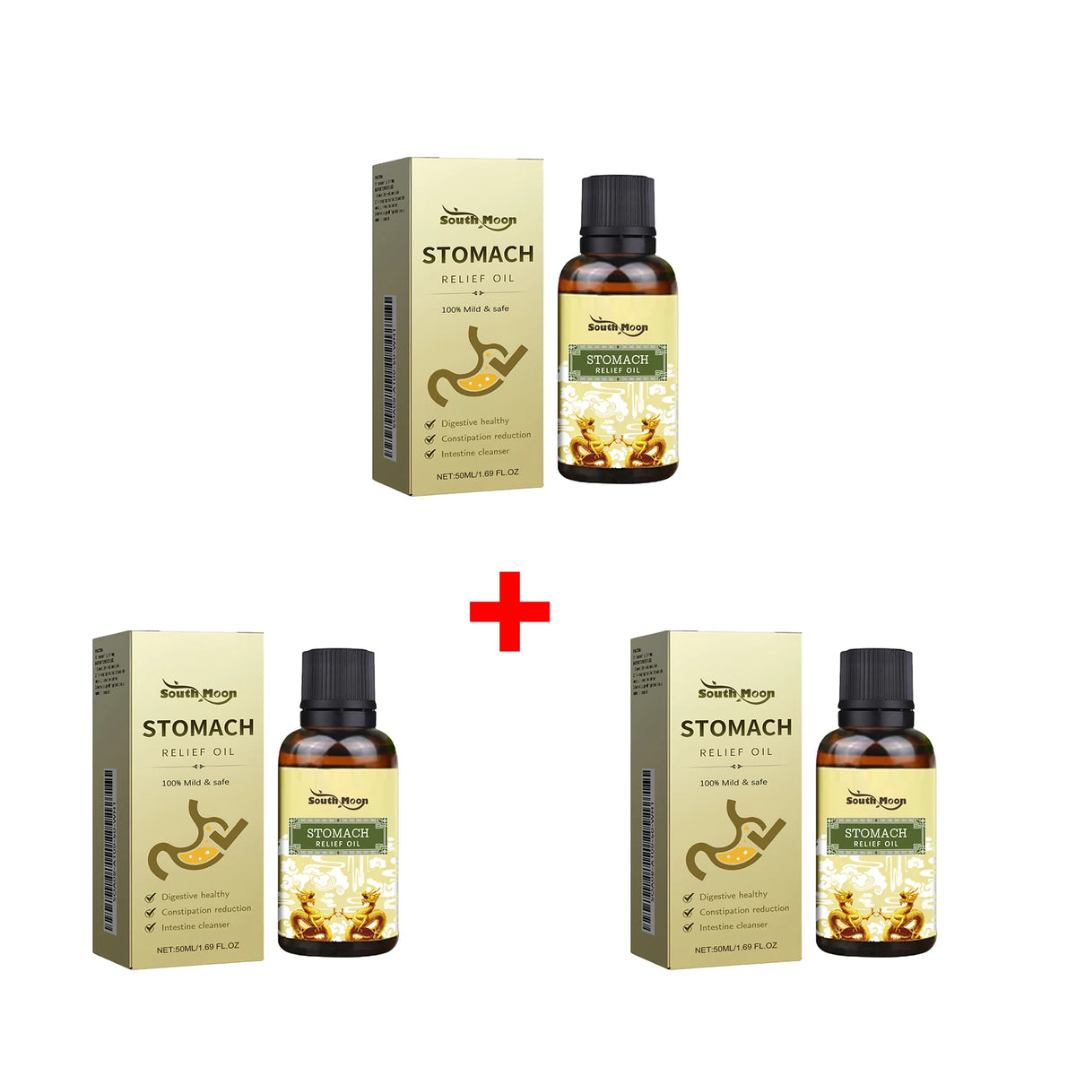 Herbal Stomach Relief Oil Abdomen Massage Constipation Care
