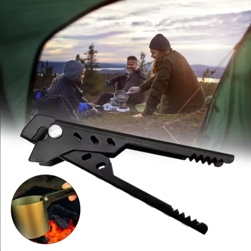 Portable Camping Pot Gripper Anti Scald Bowl Clamp Hot Pan Holder
