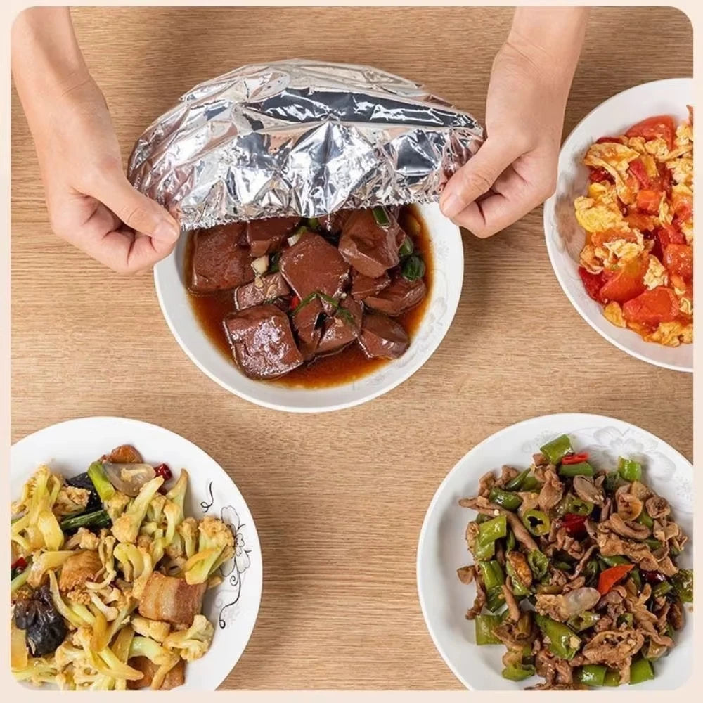 Reusable Aluminum Foil Bowl Covers Food Storage Wraps for Oven Picnic - 2
