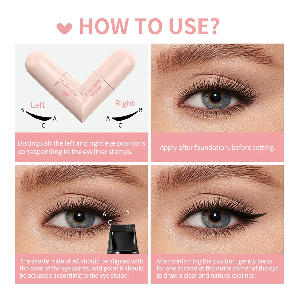 Triangle Liquid Eyeliner Stamp Waterproof Winged Pencil Pen - 15