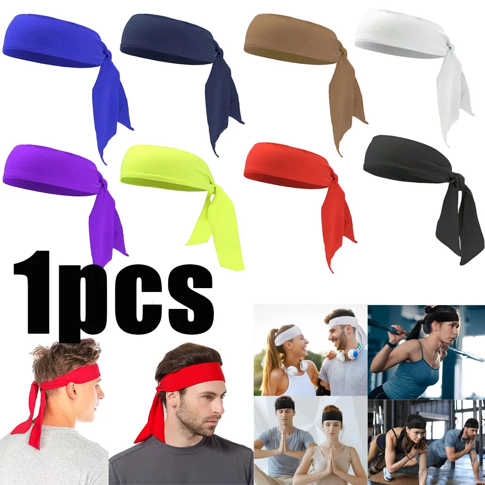 Unisex Sweatband Sports Headband Moisture Wicking Athletic Hair Tie - 1