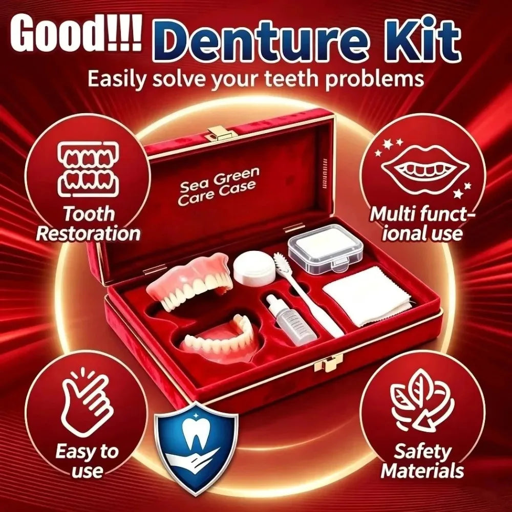 Silicone Dentures Full Mouth False Teeth Set Comfort Reline - 5