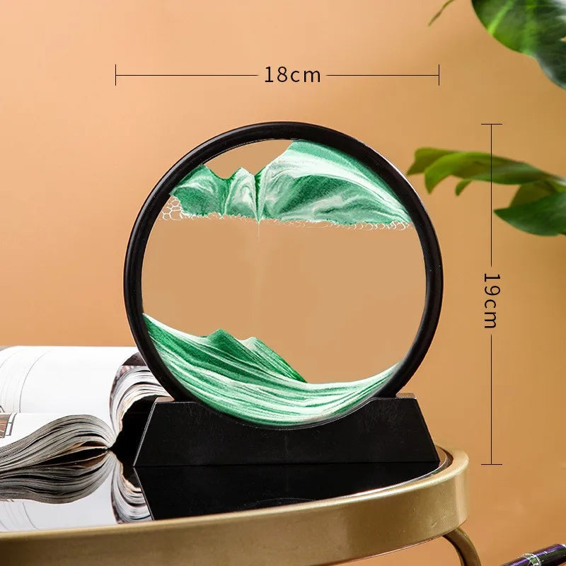 3D Dynamic Quicksand Art Moving Sand Picture Round Desktop Ornament - 5