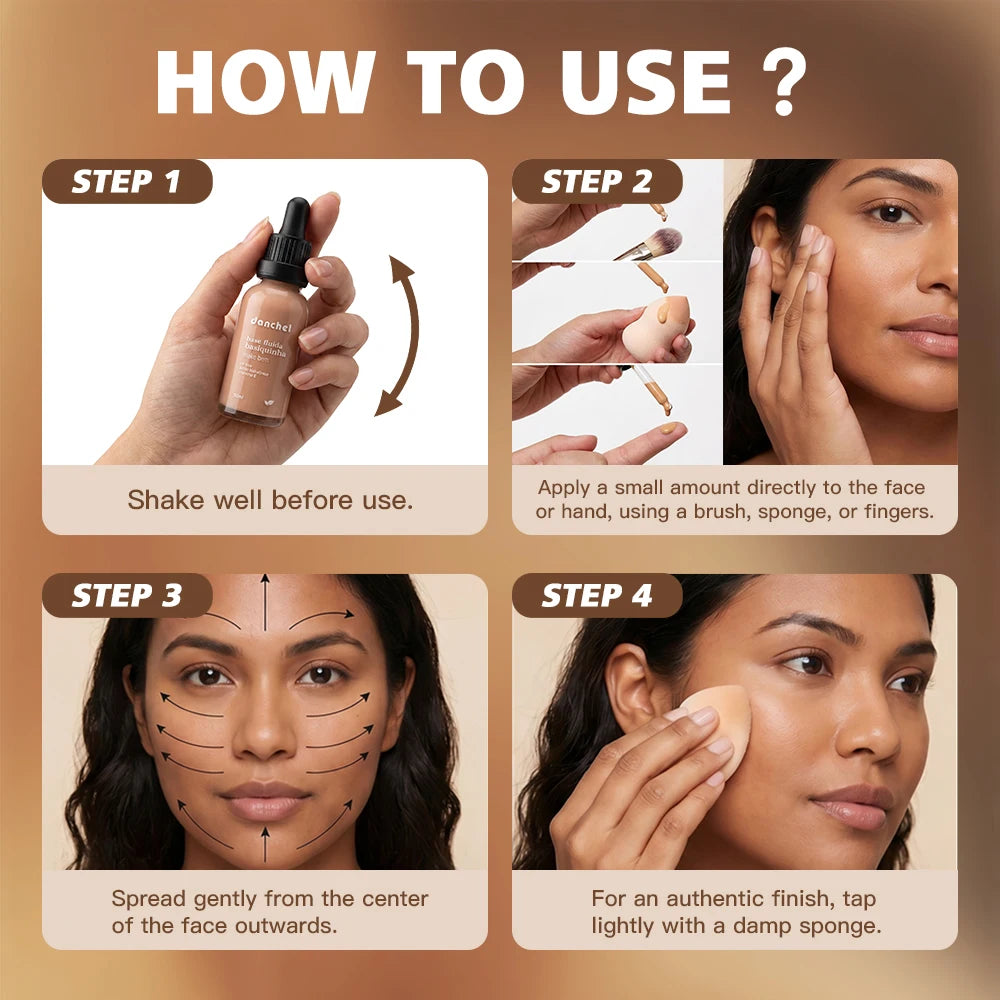 Danchel Lightweight Liquid Foundation Matte Soft Makeup - 11