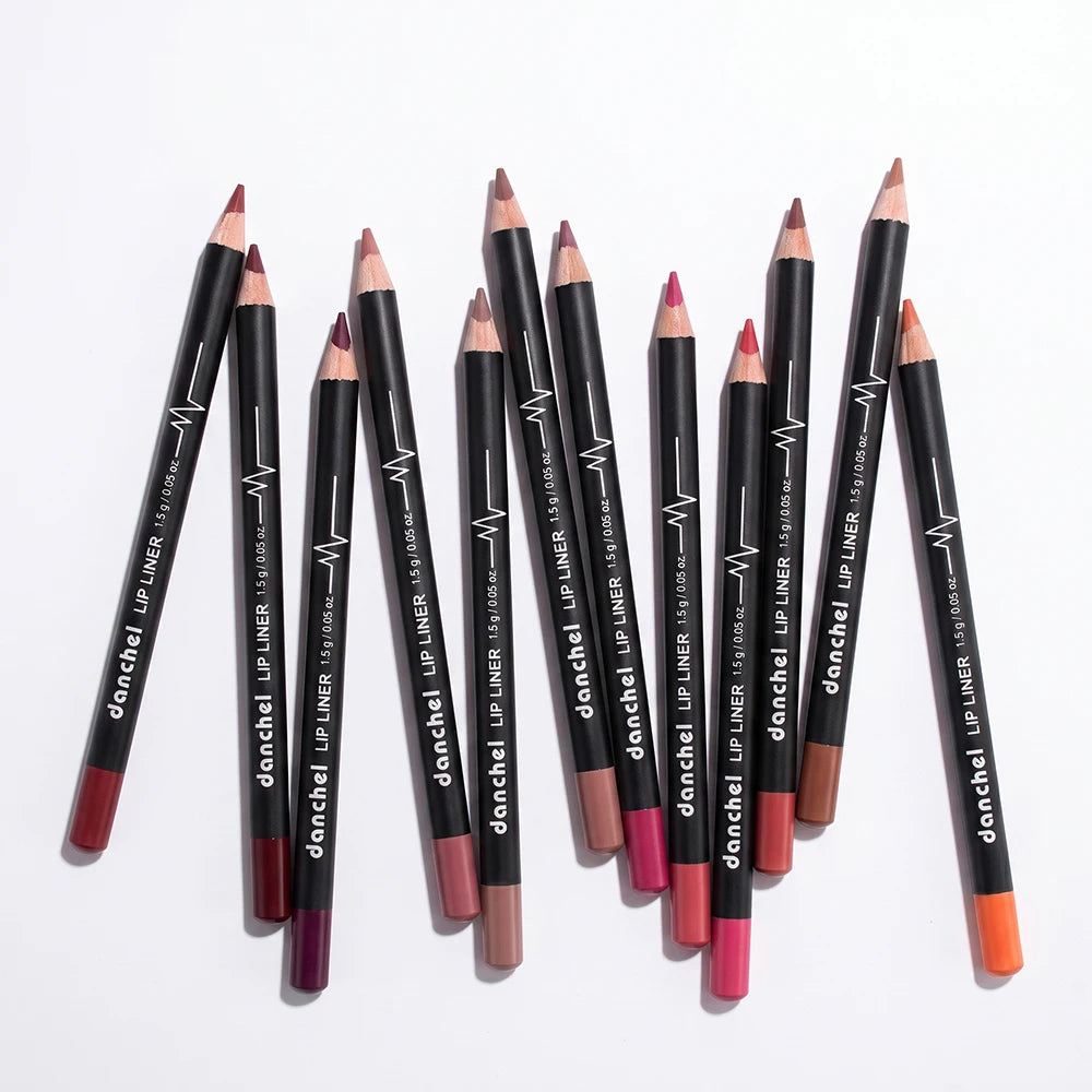 Semi-Matte Lip Liner Pencil Set Waterproof Smudge-Proof Cosmetics