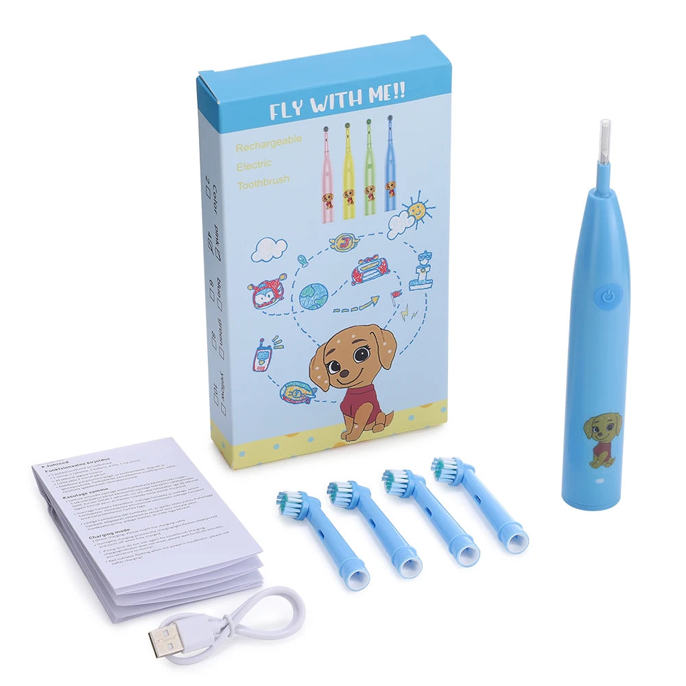 Kids Electric Toothbrush Cartoon Rechargeable Sonic Vibrate - 17