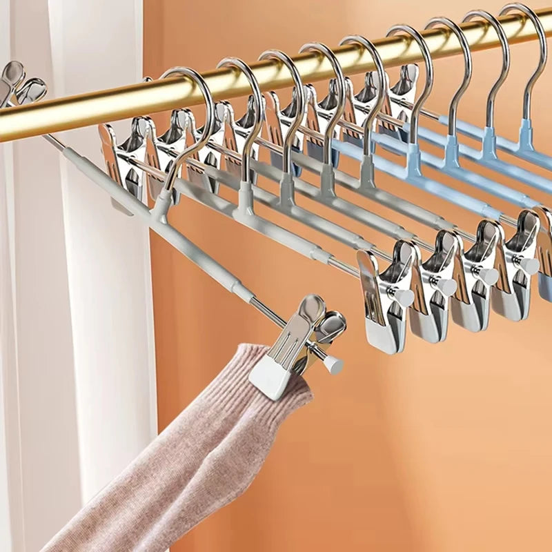 Non-Slip Stainless Steel Pants Hangers with Clips for Skirts and Jeans - 13