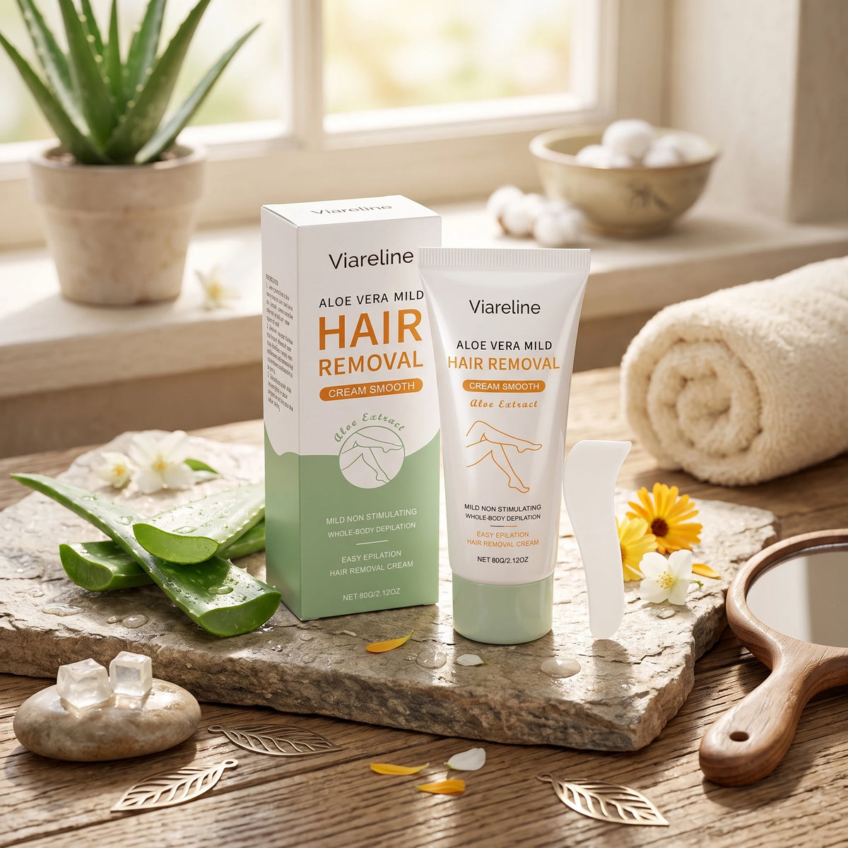 Aloe Vera Hair Removal Cream Painless Depilatory Cream for Smooth Skin