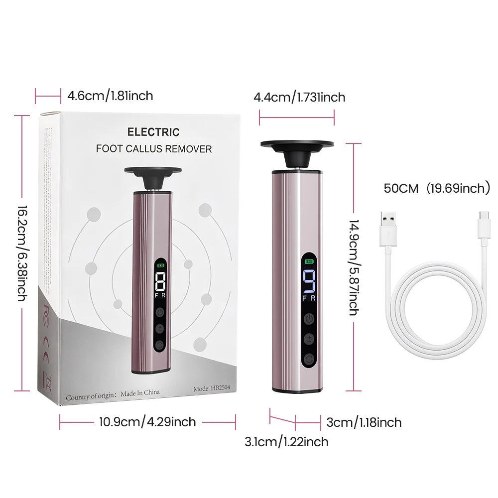 Electric Foot File Callus Remover Dual Direction Rechargeable Grinder - 15