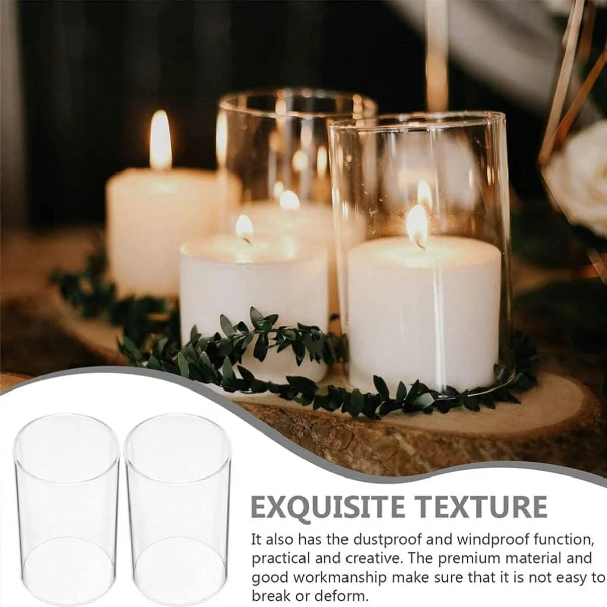 Modern Glass Cylinder Vase Floating Candle Holder for Wedding Centerpieces
