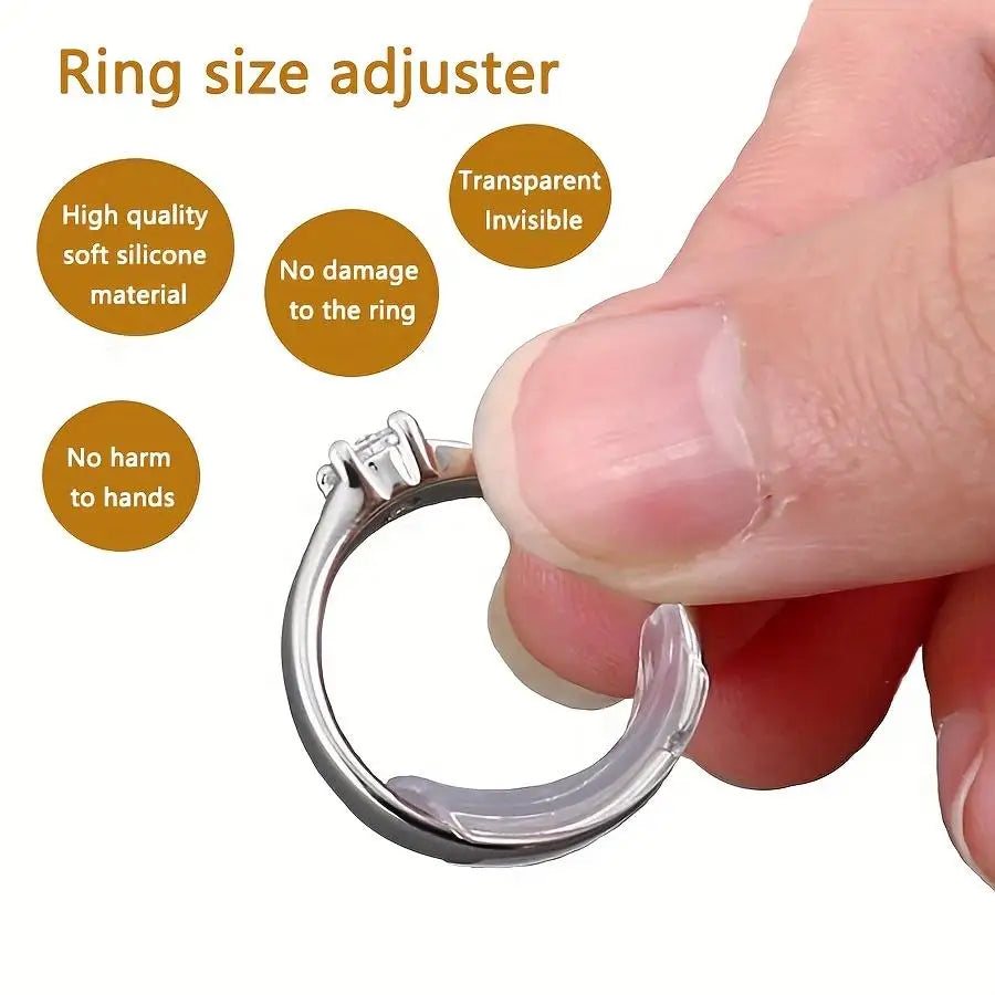 16pcs Invisible Ring Size Adjuster Silicone Ring Guard Sizer Retainer - 10