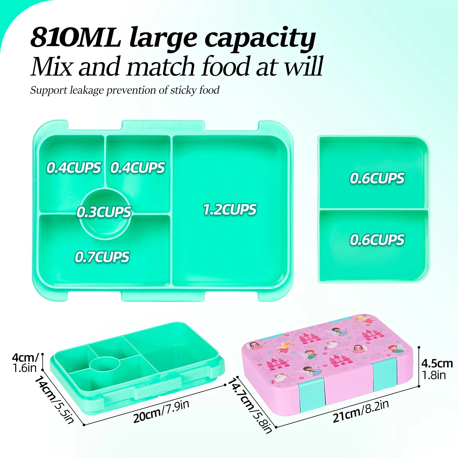 1100ml Leakproof Bento Lunch Box Microwavable Tritan Food Container