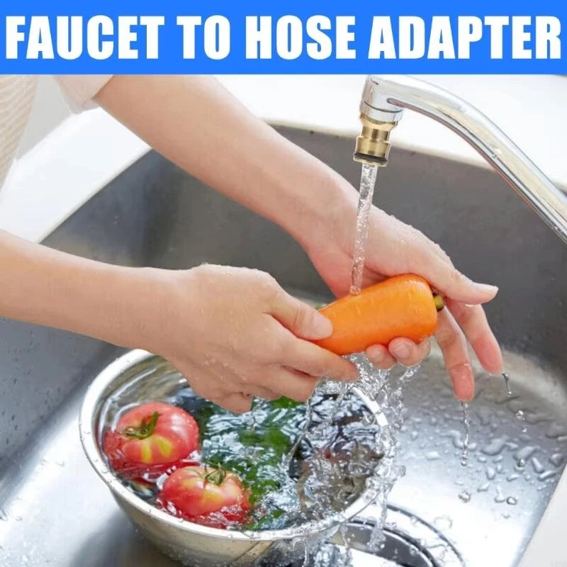 Universal Brass Faucet Adapter Connector for Garden Hose and Mixer Tap - 2