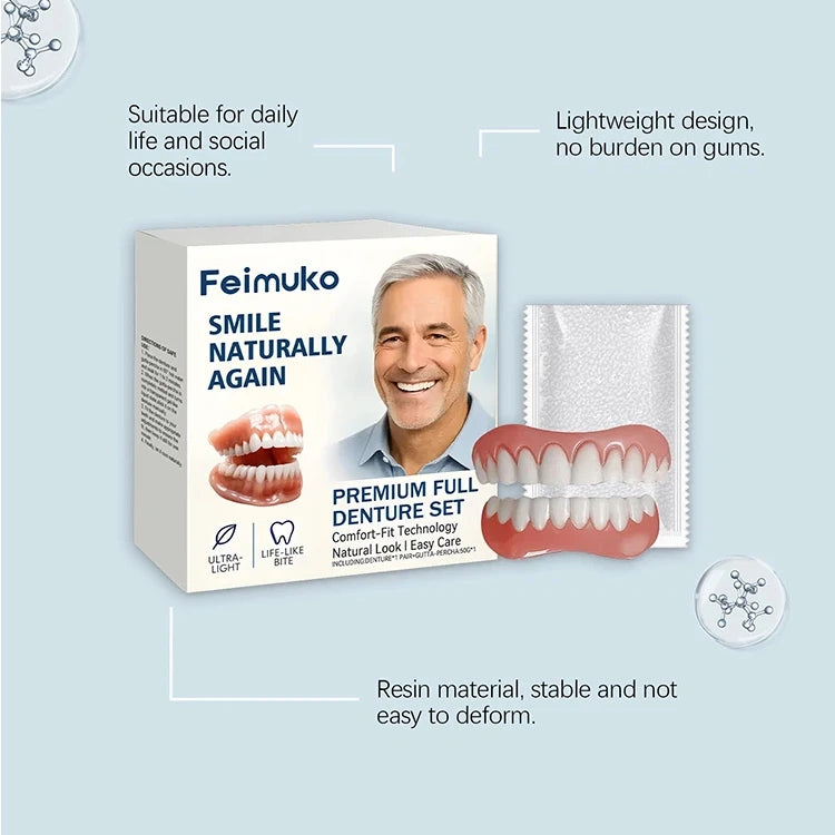 Instant Fake Teeth Denture Set Natural Smile Braces - 5
