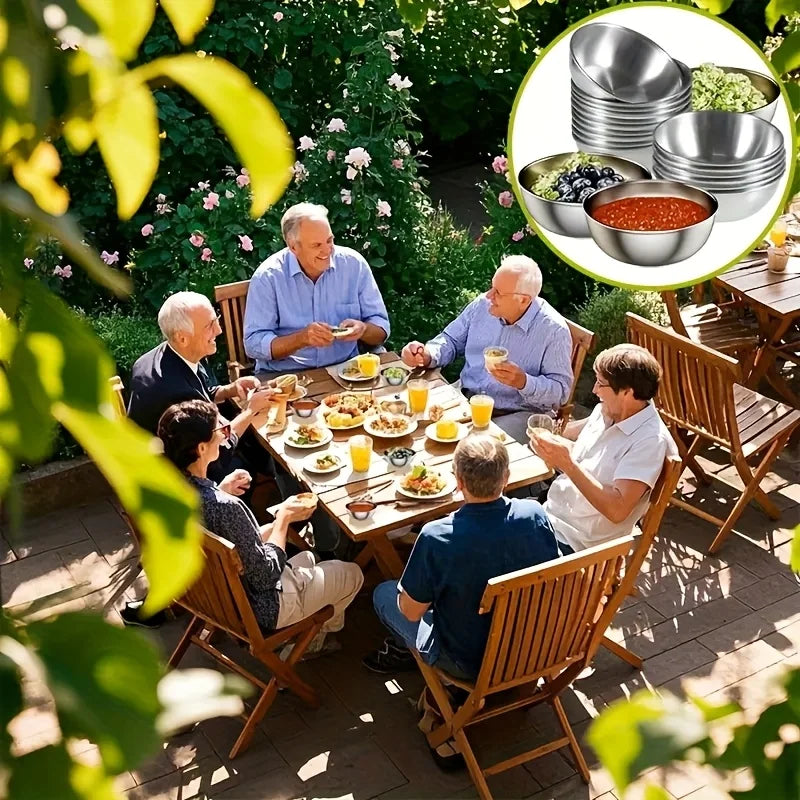 4PCS Stainless Steel Sauce Dishes Gold Appetizer Serving Bowls Set - 13