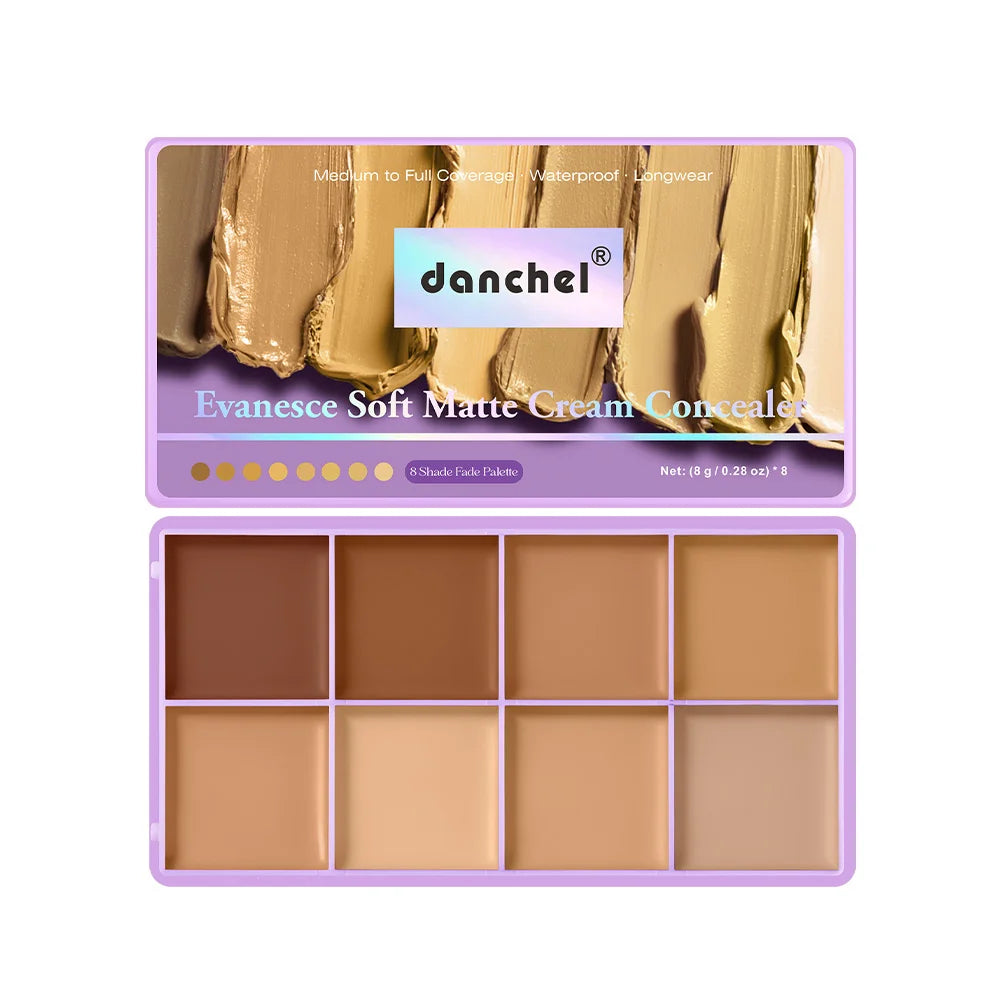8 Shade Cream Concealer Palette Waterproof Full Coverage Makeup Kit