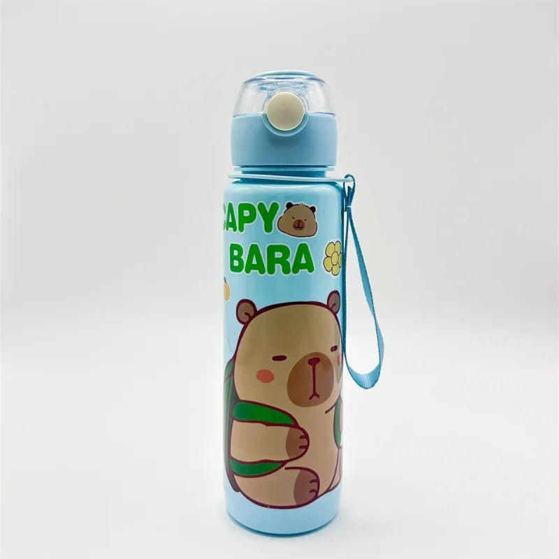 700ml Capybara Water Bottle Leak Proof Sports Cup with Straw and Strap - 14