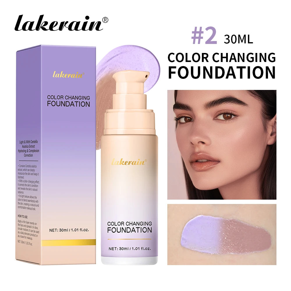 Lakerain Color Changing Liquid Foundation Moisturizing Base Makeup