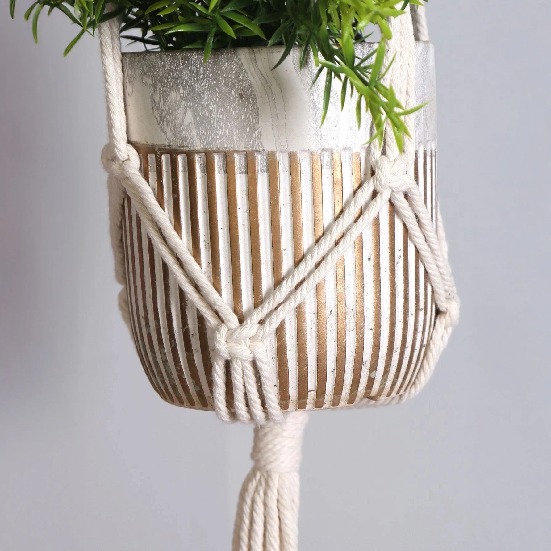 Handmade Macrame Plant Hanger Cotton Rope Wall Hanging Flower Pot Holder - 8