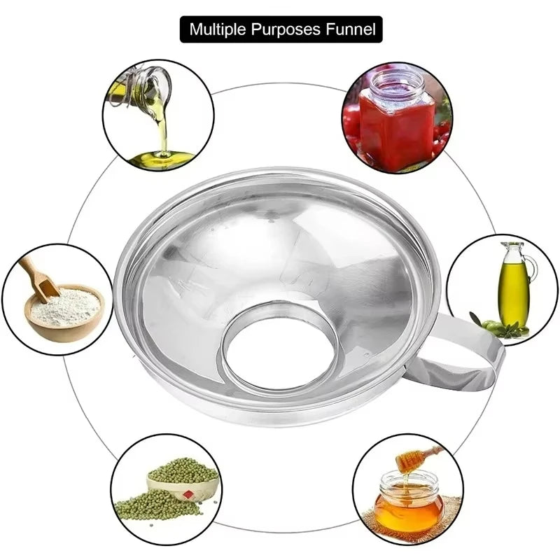 Stainless Steel Wide Mouth Canning Funnel for Kitchen Liquid Jar Filling