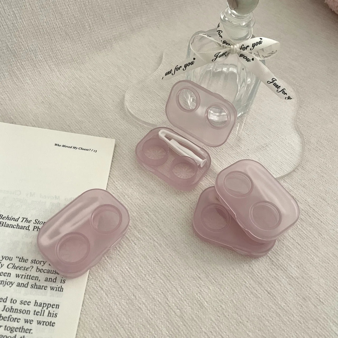 Portable Contact Lens Case Set Travel Storage Box with Tweezer Tool - 10