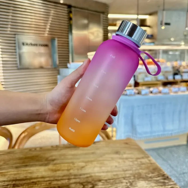 550ml Gradient Water Bottle Portable Sports Cup with Time Marker