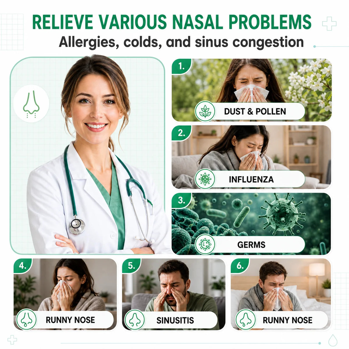 Mornwell Electric Nasal Irrigator Sinus Rinse Machine