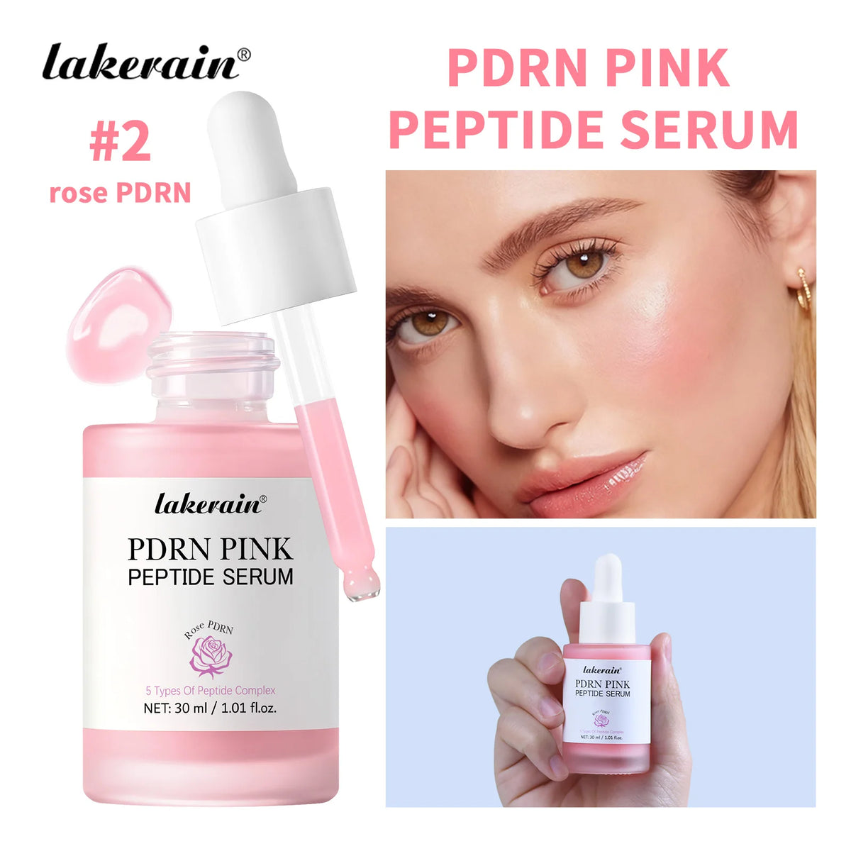 Salmon PDRN Pink Peptide Facial Serum Glass Glow Skincare