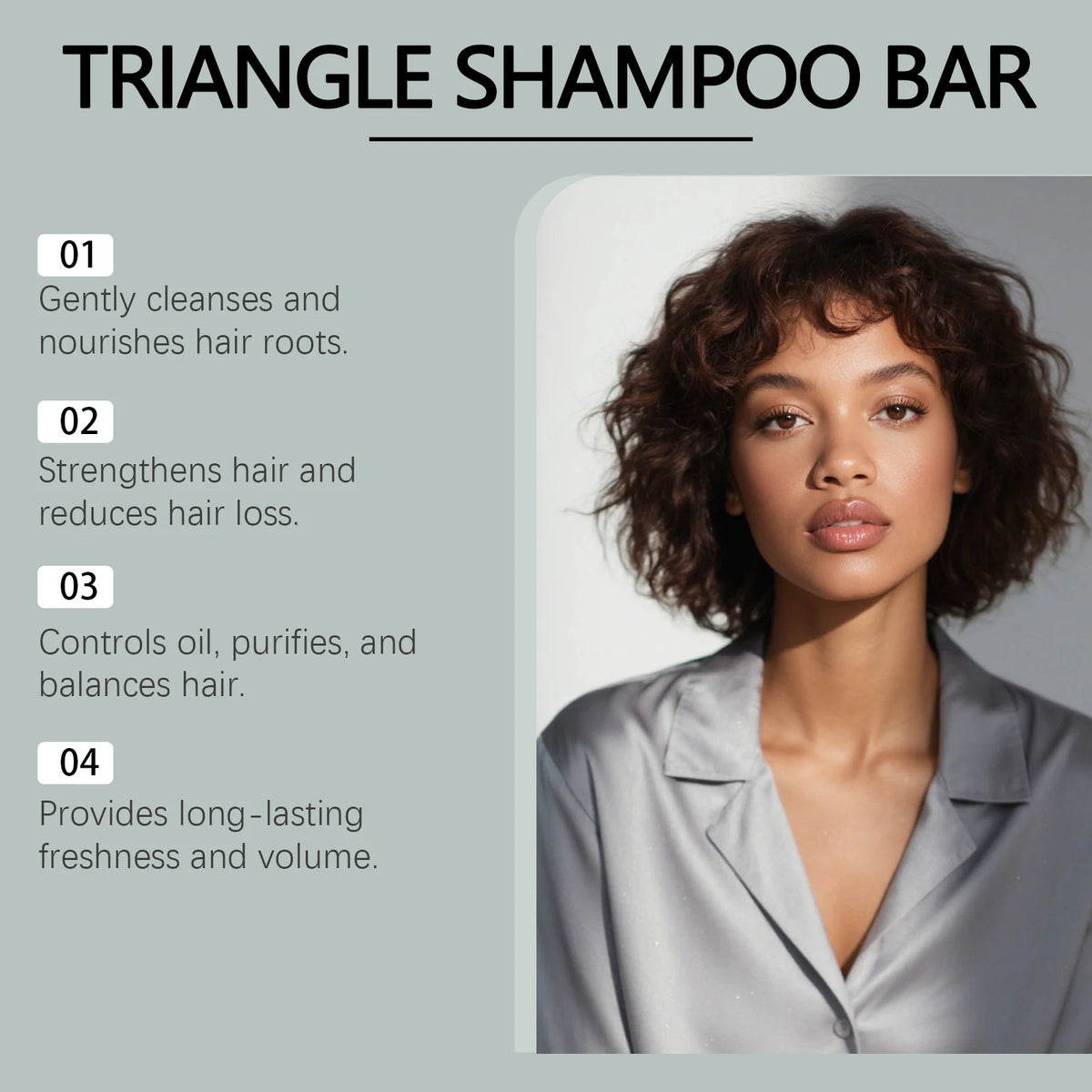 Triangle Green Hair Growth Shampoo Bar Herbal Anti Hair Loss Soap