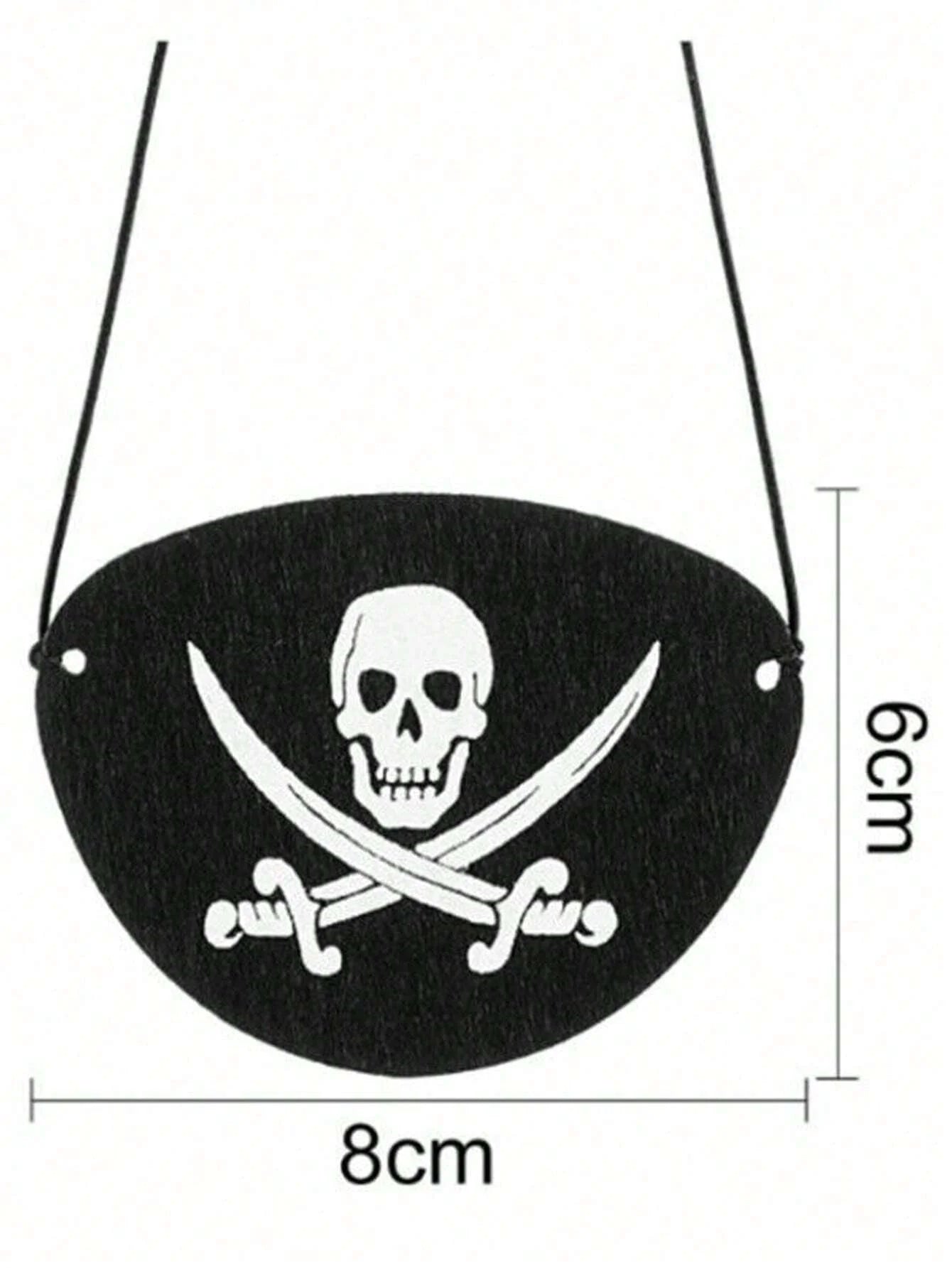 Pirate Party Set Skeleton Eye Patches and Captain Hats for Halloween