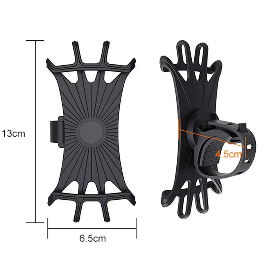 Universal Silicone Bicycle Phone Holder Anti-Slip Handlebar Mount - 9
