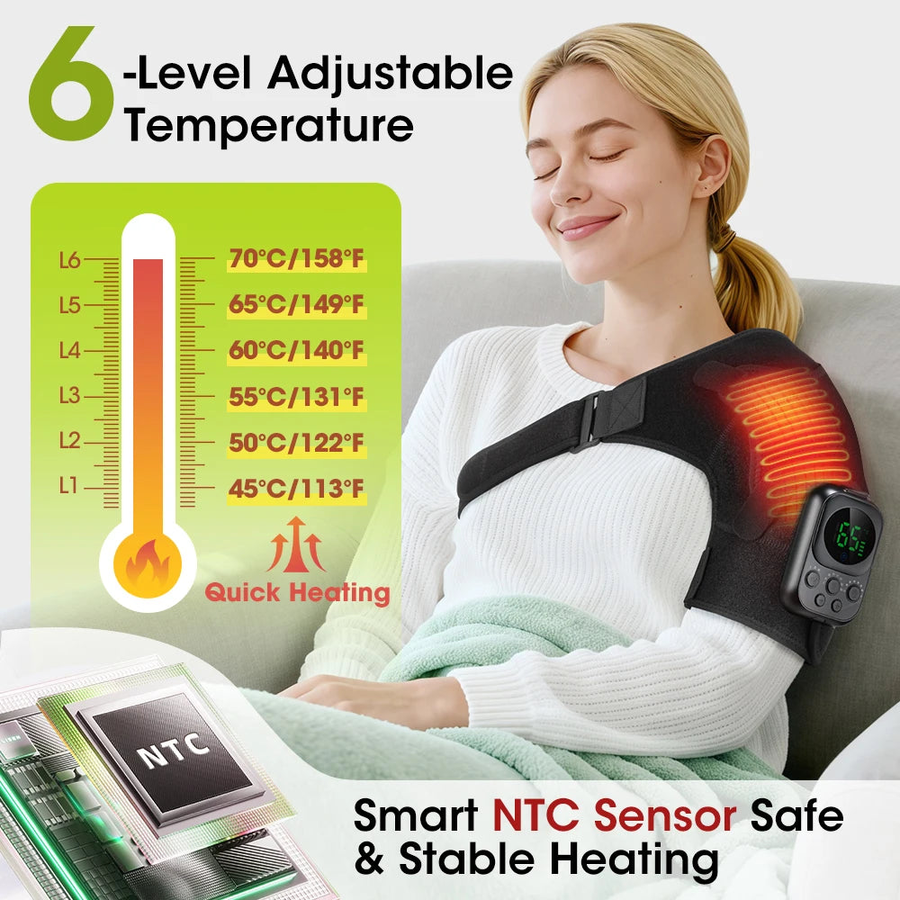 Smart Cordless Shoulder Heating Massager Electric Brace - 22