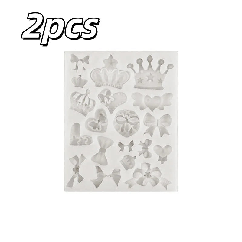 Crown and Bowknot Silicone Cake Mold Fondant Chocolate Decorating Tool
