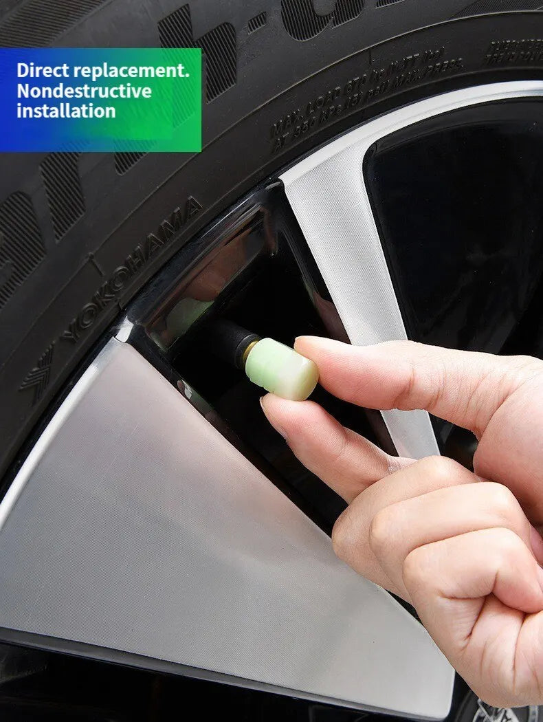 Luminous Tire Valve Caps Glow in the Dark Wheel Stem Covers for Vehicles - 16