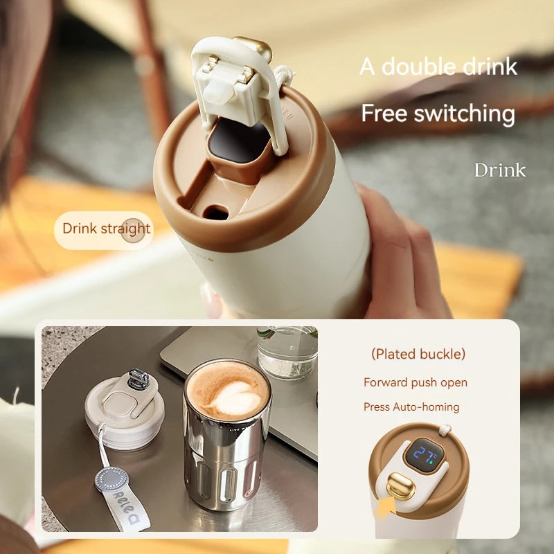 Smart Stainless Steel Coffee Mug with LED Temperature Display Travel Flask