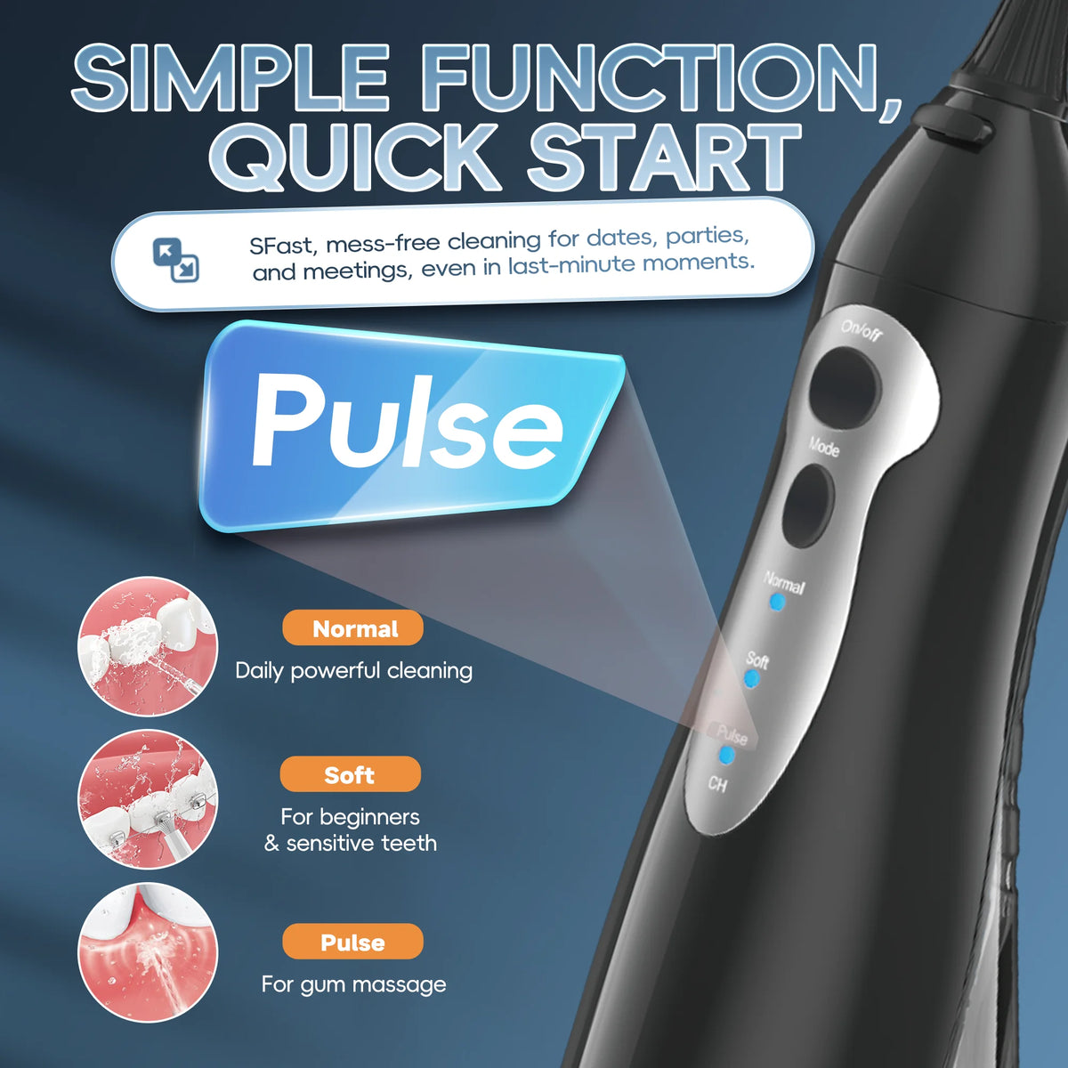Mornwell D52 Portable Water Flosser USB Rechargeable Teeth Cleaner