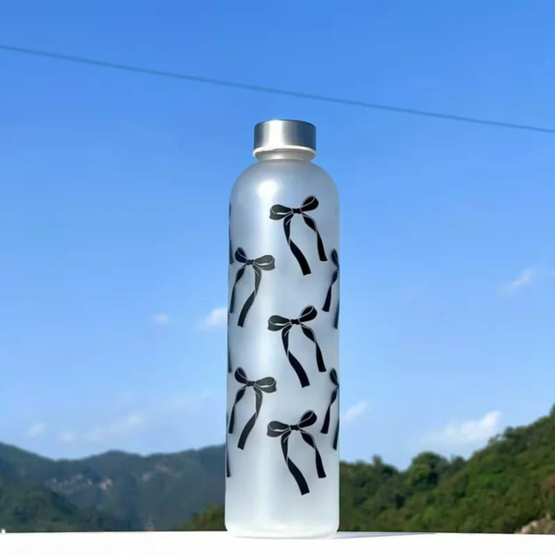 1000ml Frosted Floral Water Bottle BPA Free Large Sports Drink Cup - 16