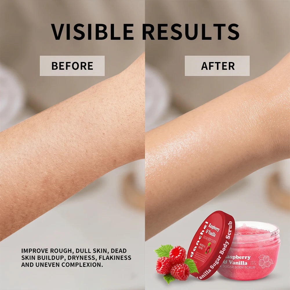 Raspberry Vanilla Sugar Body Scrub Exfoliating Skin Care