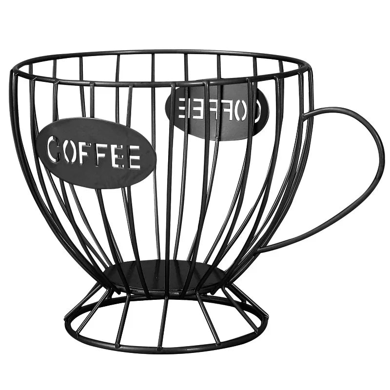 Metal Coffee Pod Holder Large Capacity Capsule Organizer Storage Basket - 11