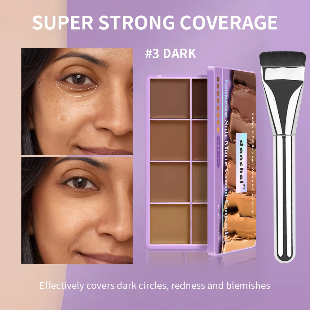8 Shade Cream Concealer Palette Soft Matte Contour Waterproof - 21