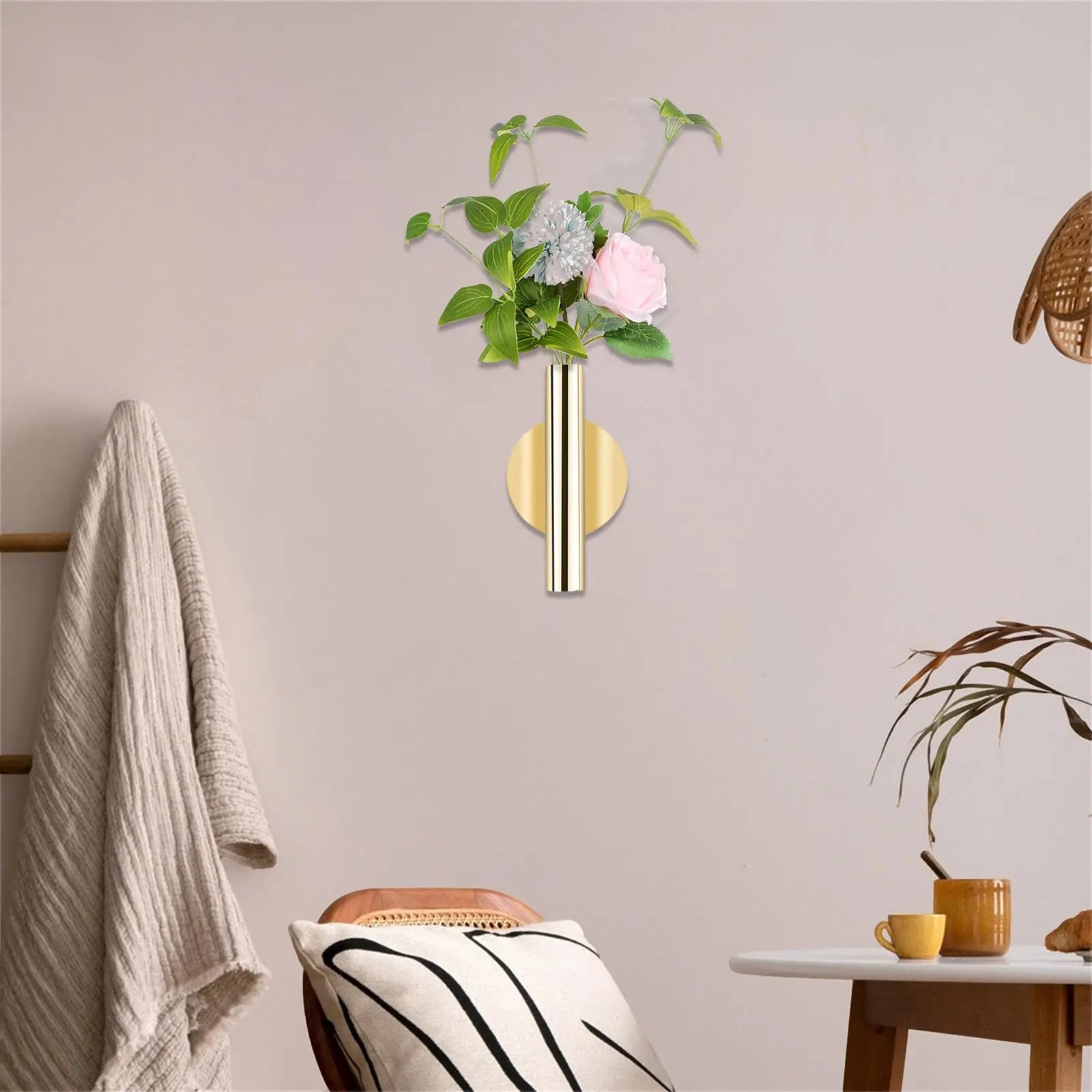 Modern Wall Mounted Metal Flower Vase Nordic Hanging Plant Holder Decor