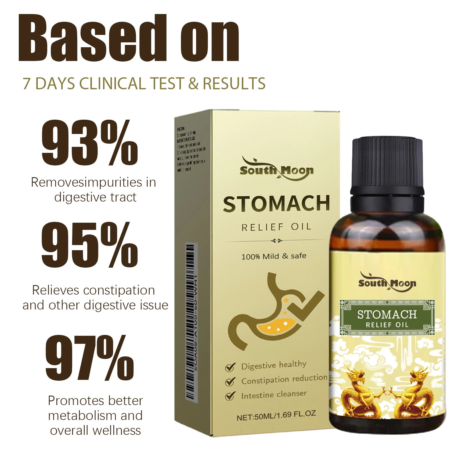 Herbal Stomach Relief Oil Abdomen Massage Constipation Care - 9