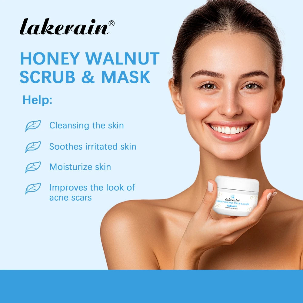 Honey Walnut Facial Scrub and Exfoliating Mask