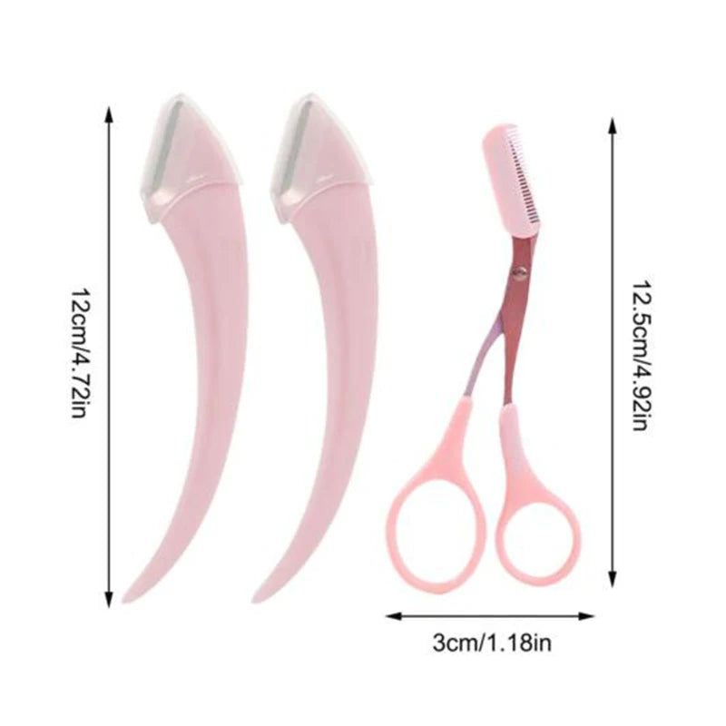 Professional Eyebrow Trimmer Set with Comb Brow Scissors and Shaper - 13