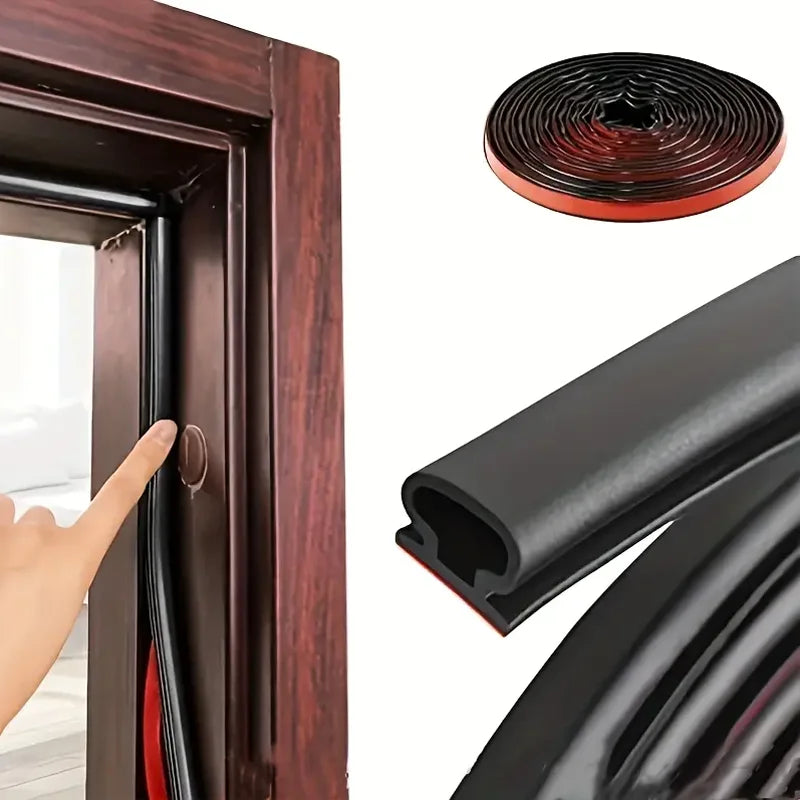 Adhesive Door Window Sealing Strip Soundproof Weatherproof Rubber Seal - 2