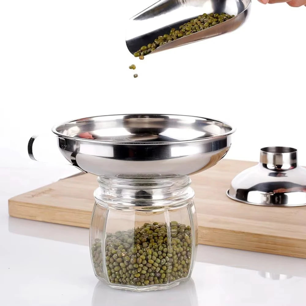 Stainless Steel Wide Mouth Canning Funnel for Kitchen Liquid Jar Filling - 9
